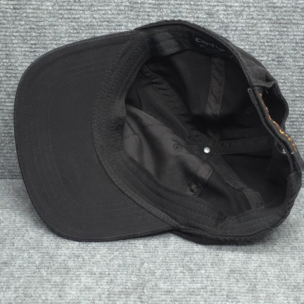 Carhartt Hat Cap‎ Strap Back Mens Black Canvas Leather Patch Workwear One Size
